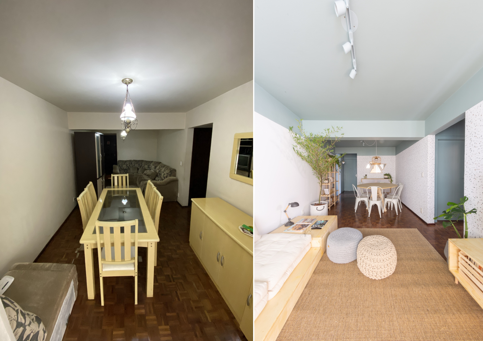 reforma apartamento antigo vs moderno