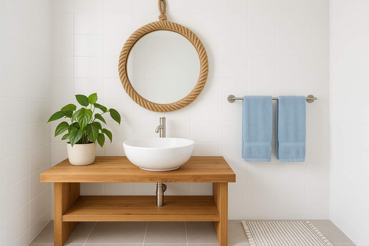 ideias de decoração banheiro casa de praia