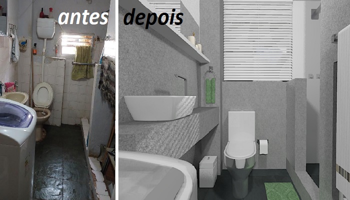 inspiração reforma banheiro pequeno antes e depois