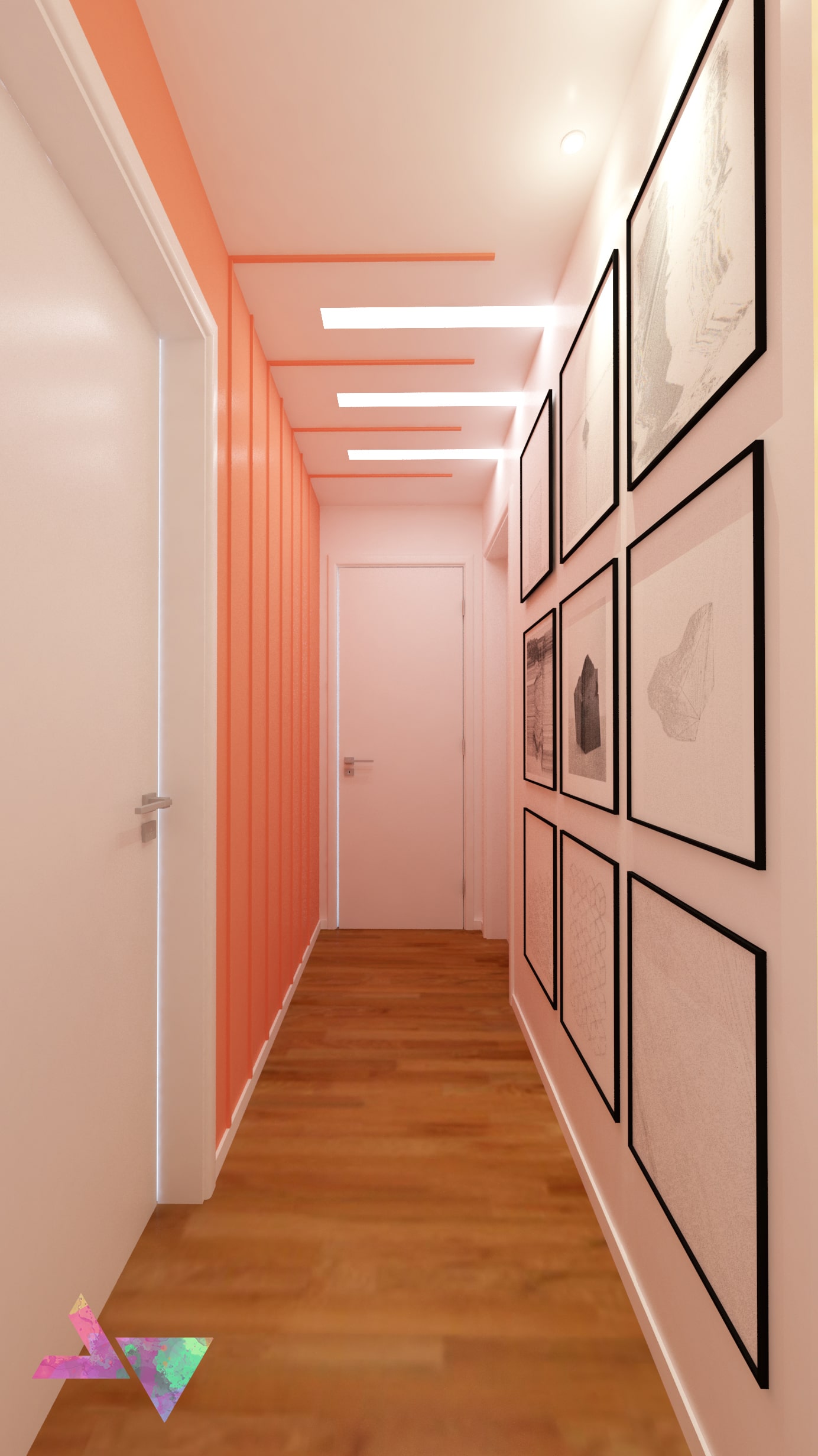 reforma de corredor com boiserie