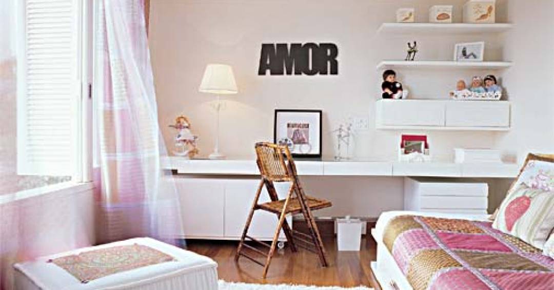 10 ideias de quarto de adolescente feminino com escrivaninha moderna