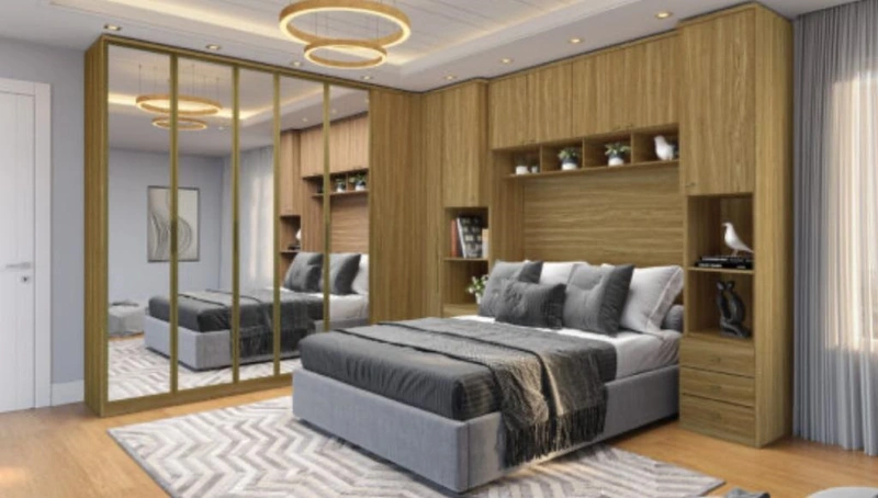 reforma de quarto de casal planejado com tv