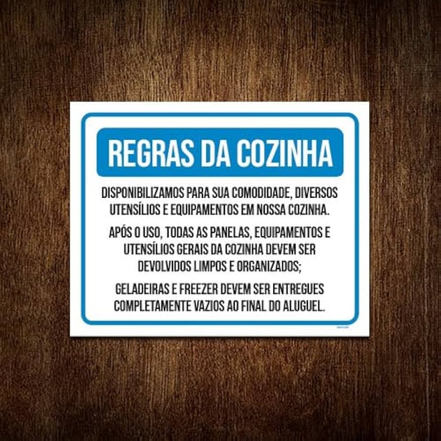 regras para cozinha profissional