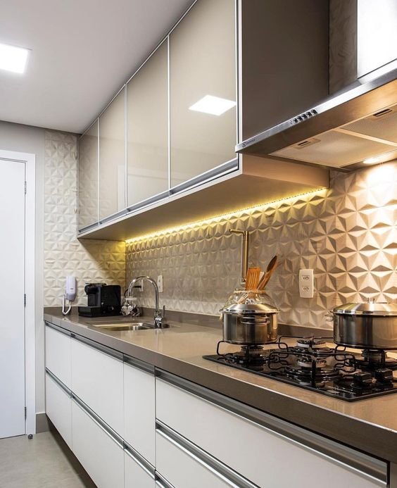Tendências de Revestimento 3D para Cozinhas em 2026