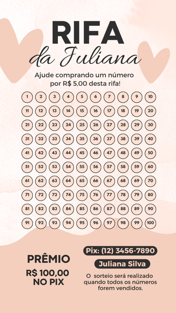 como fazer rifa no word