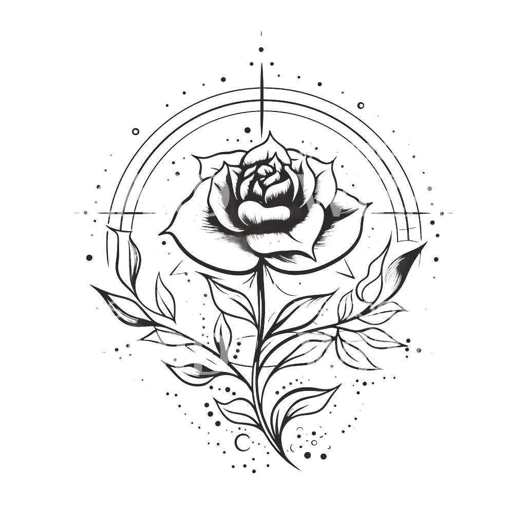 rosa desenho tattoo simples