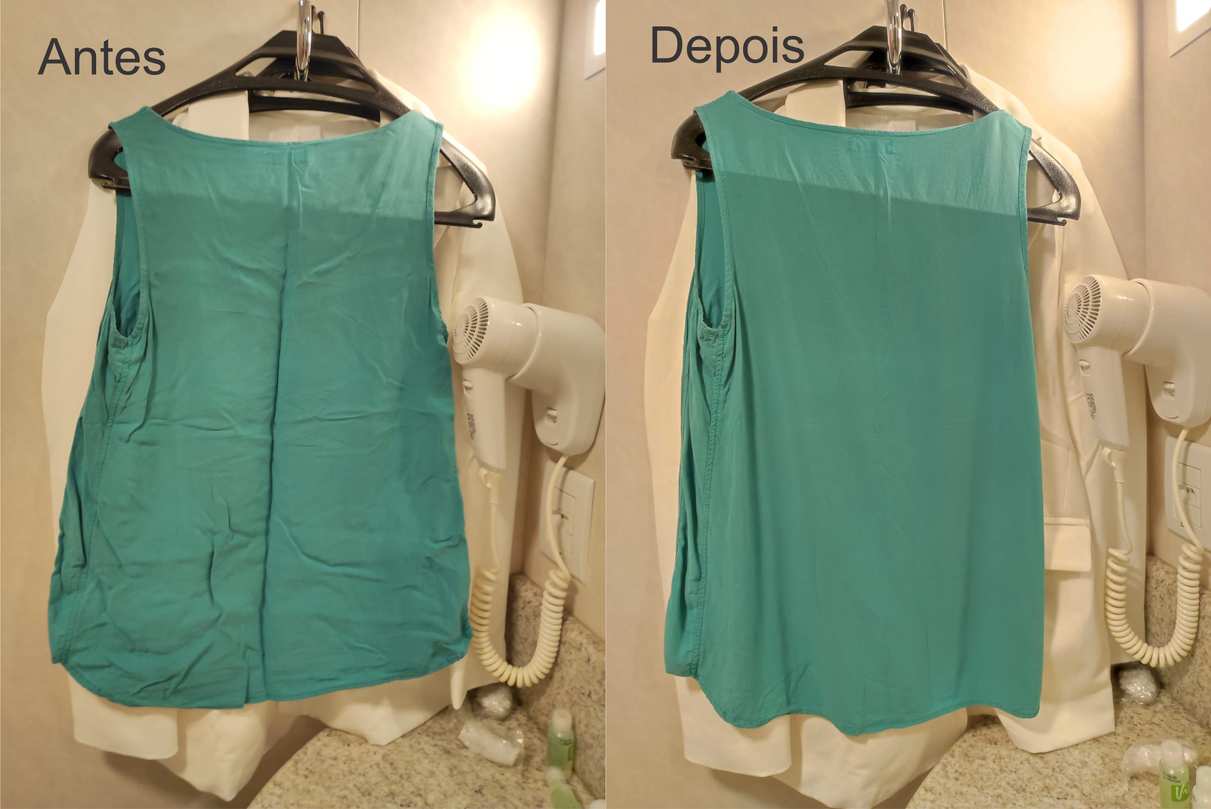 5 ideias de títulos:
1. Desamasse suas roupas em minutos: Dicas rápidas sem ferro.
2. O segredo do 'amassado chique': Como usar a tendência a seu favor.
3. Tecidos que não amassam: Guia completo para um guarda-roupa prático.
4. Dicas de lavanderia: Como evitar que suas roupas fiquem amassadas.
5. Do armário para o corpo: Técnicas para desamassar roupas na hora.