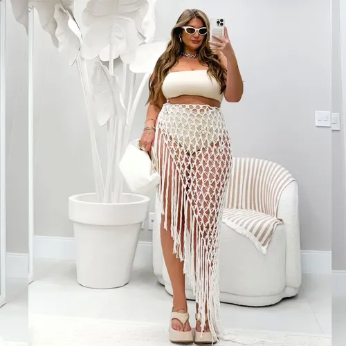 saias de crochê coloridas para verão