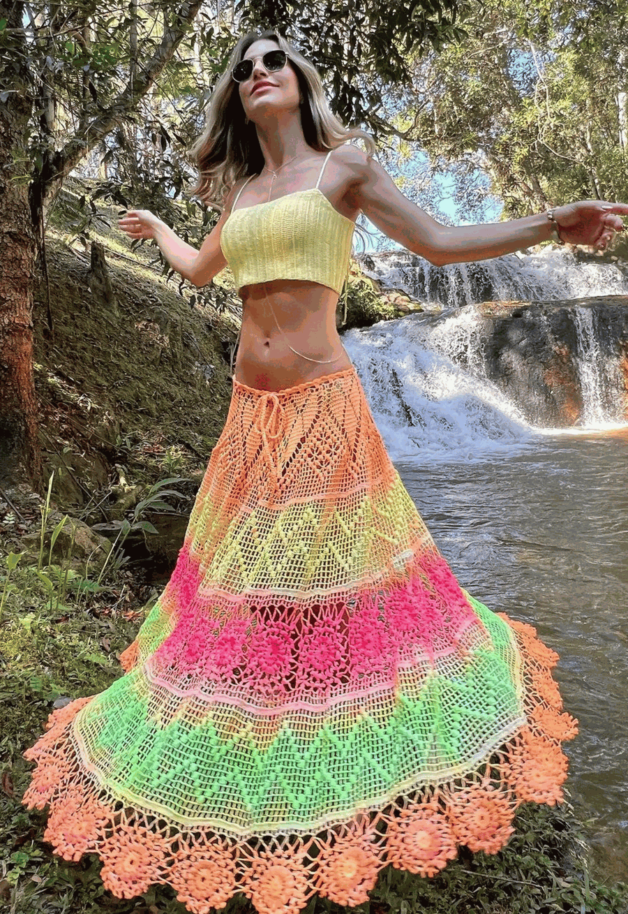 como fazer saia de crochê passo a passo