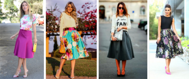 saia midi para baixinhas