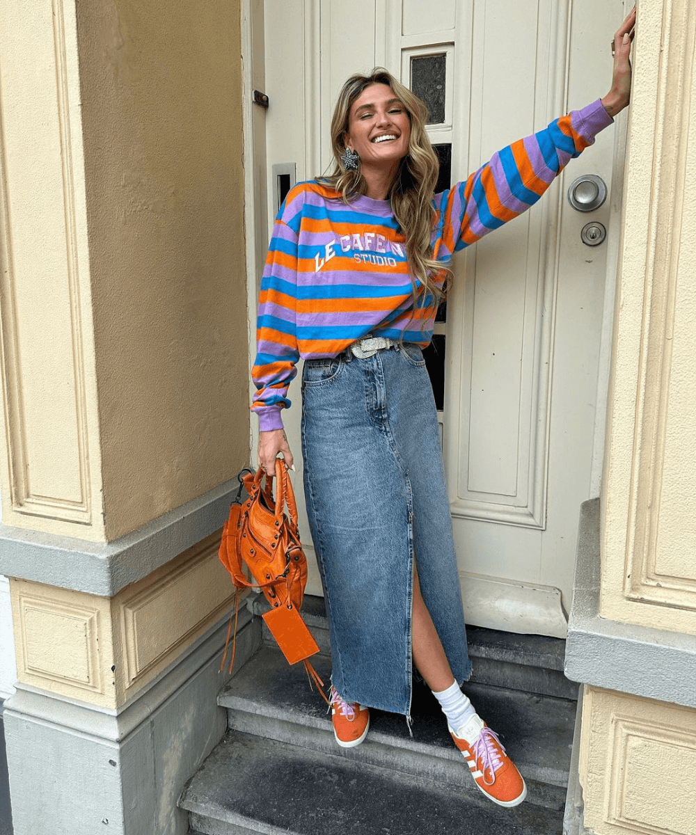 saias midi jeans