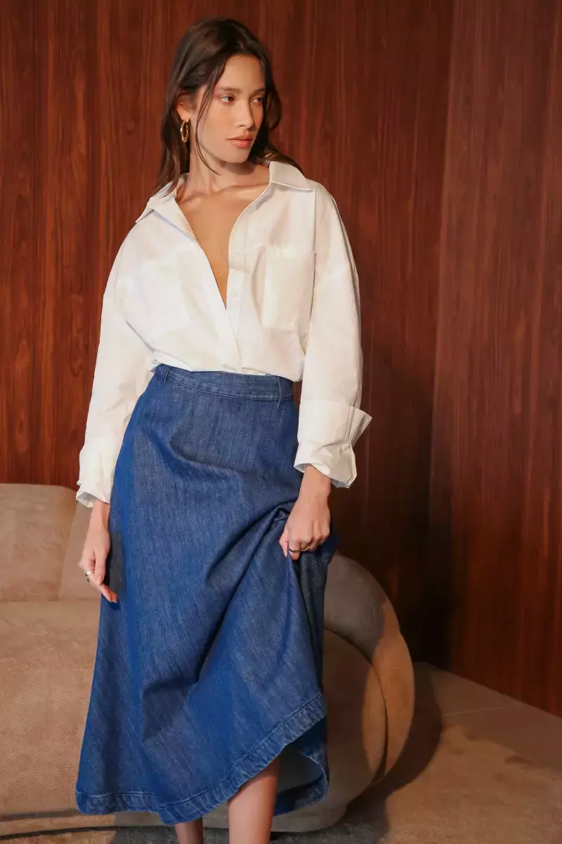saias midi jeans