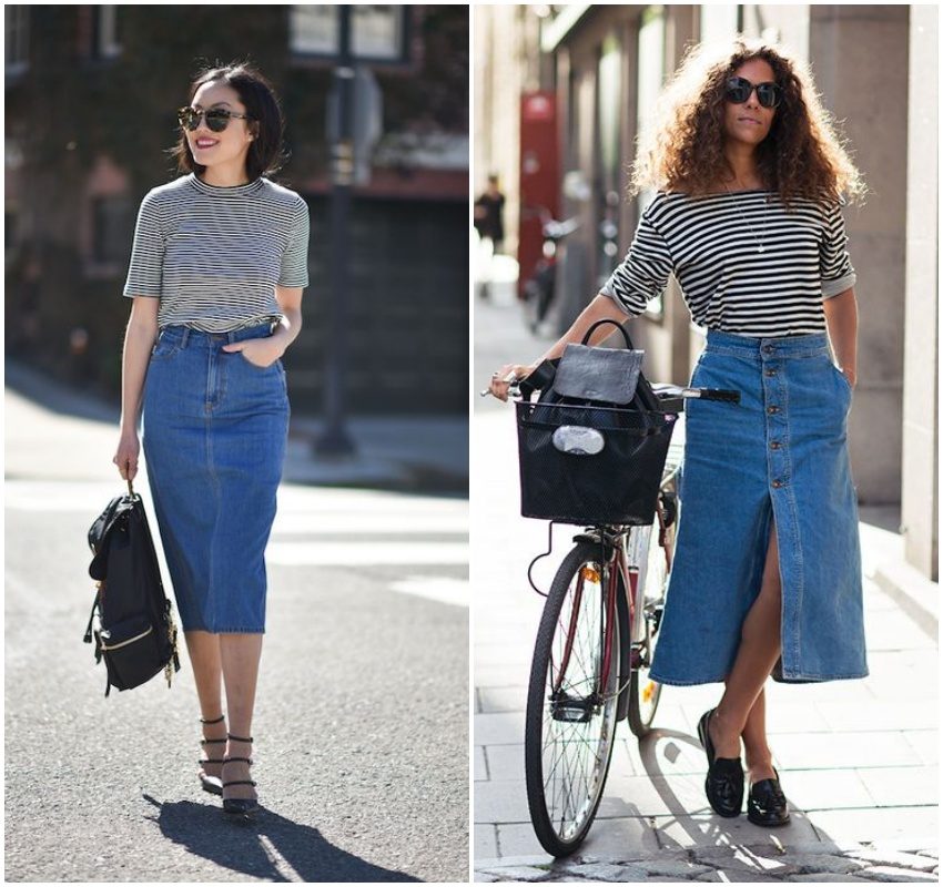 saias midi jeans