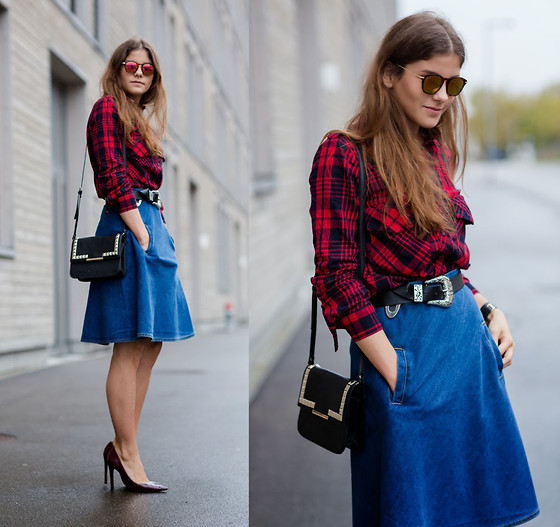 saias midi jeans