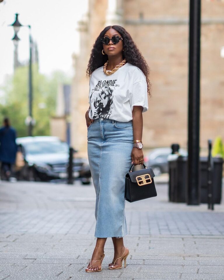 saias midi jeans