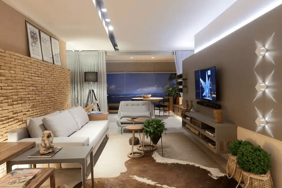 sala de estar pequena e moderna