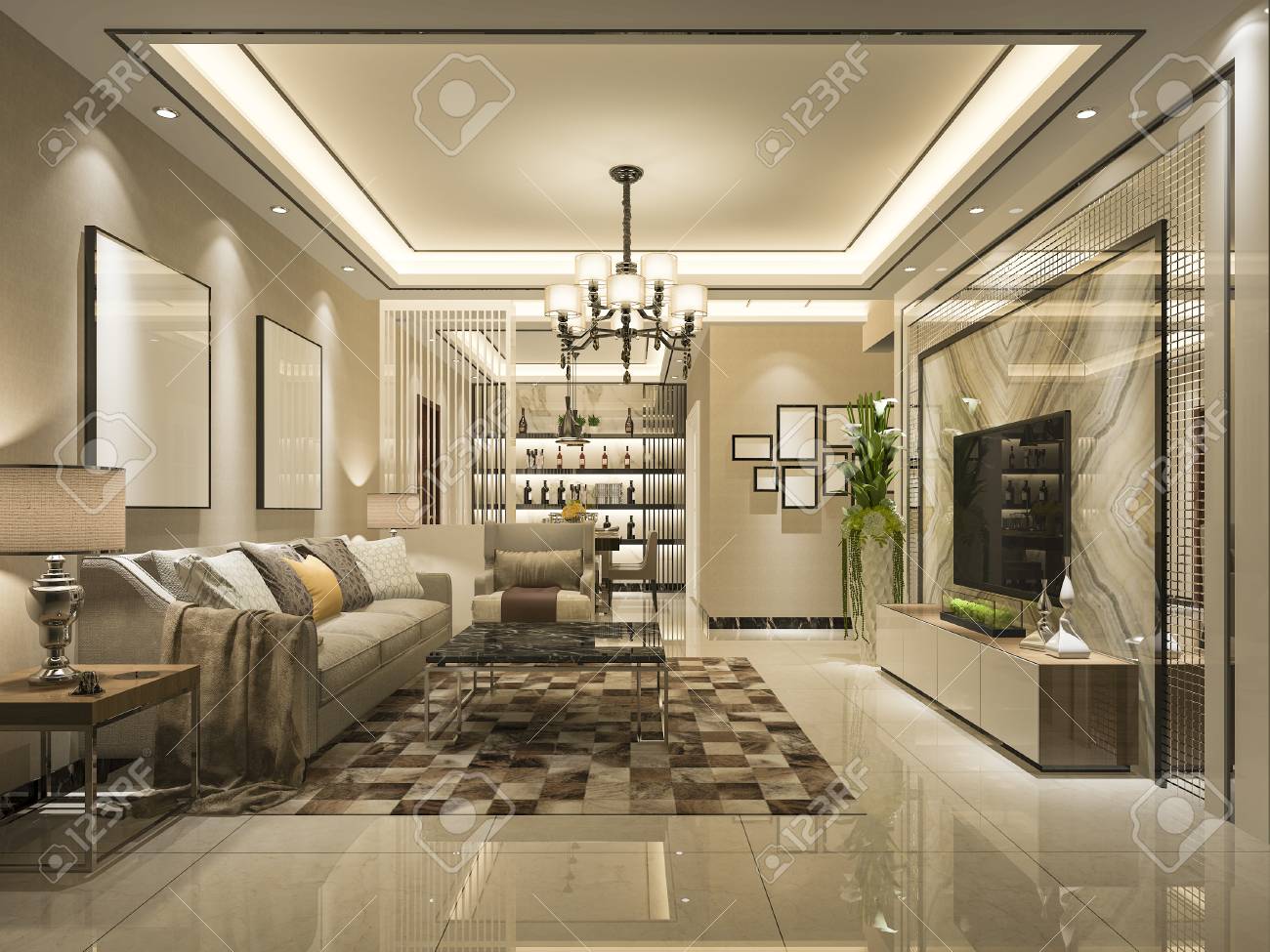 iluminação sala de luxo moderna