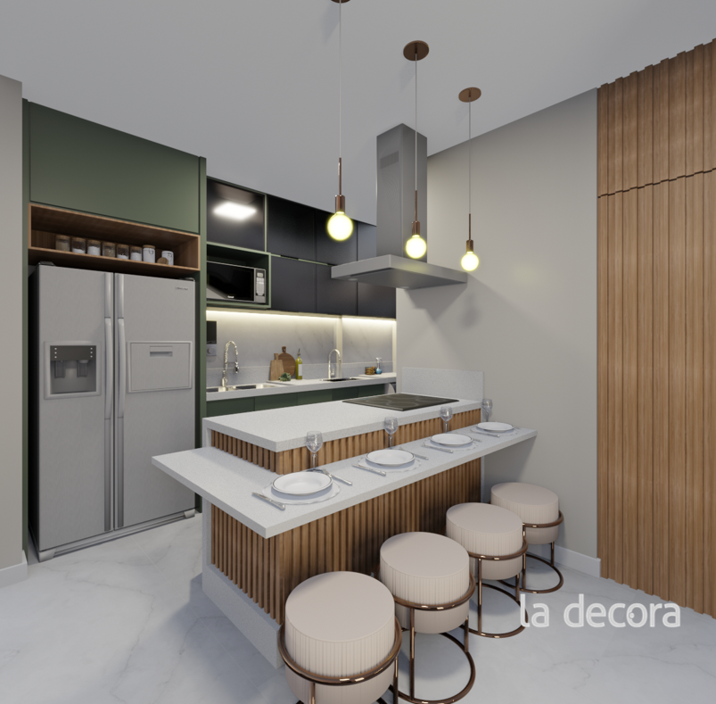 sala e cozinha integradas