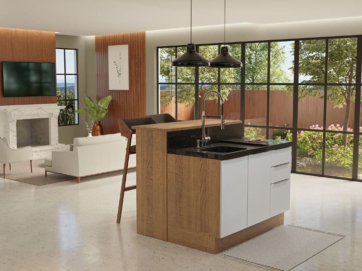 sala e cozinha integradas