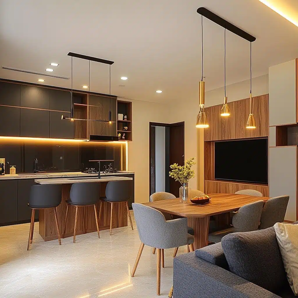 sala e cozinha integradas