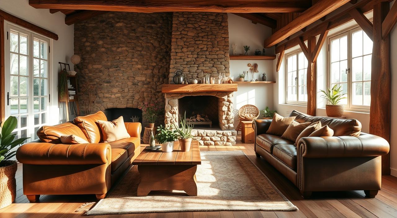 como usar madeira de demolição na sala rústica moderna