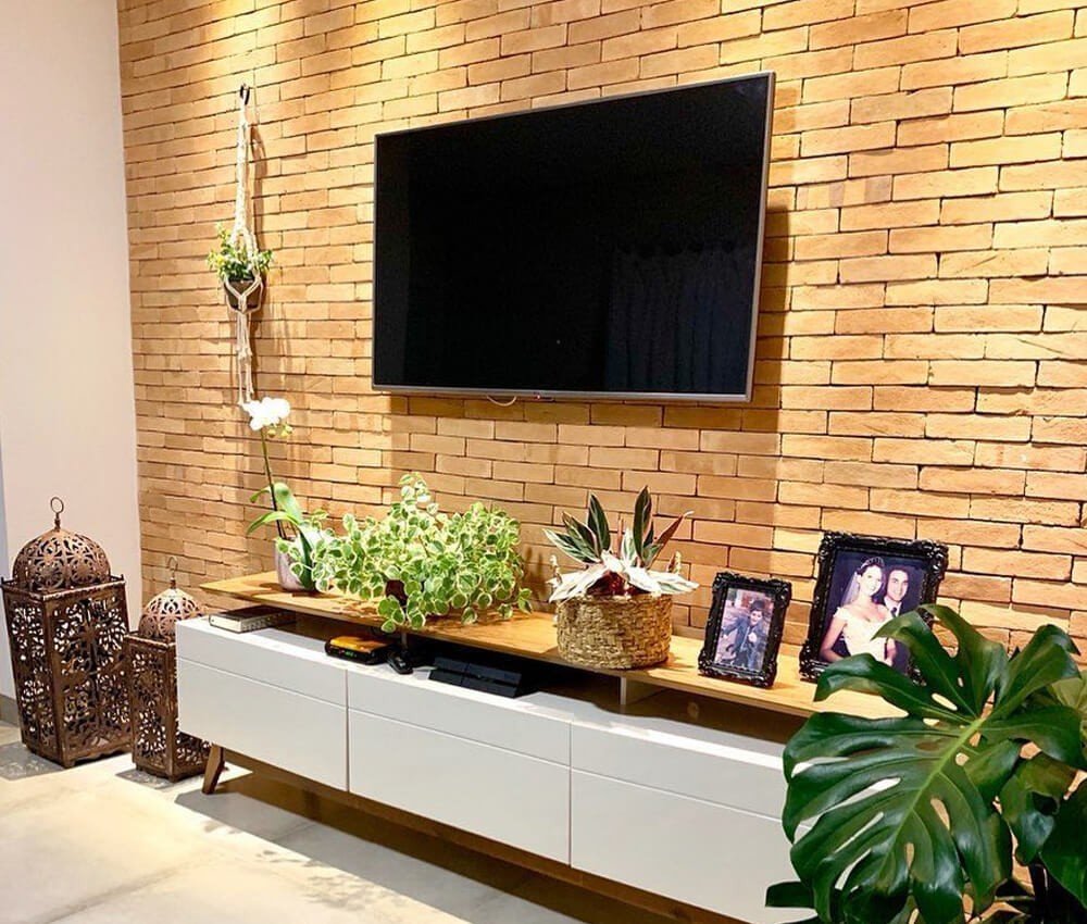 ideias de decoração sala rústica moderna