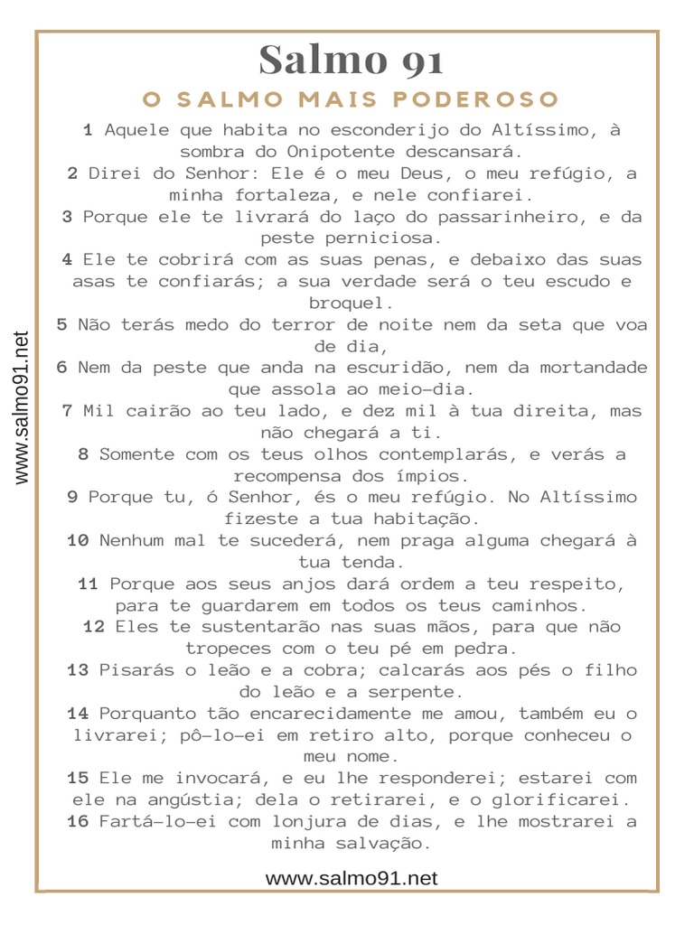 salmo 91 para imprimir e emoldurar