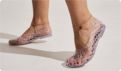 Sapatilha De Plastico Transparente