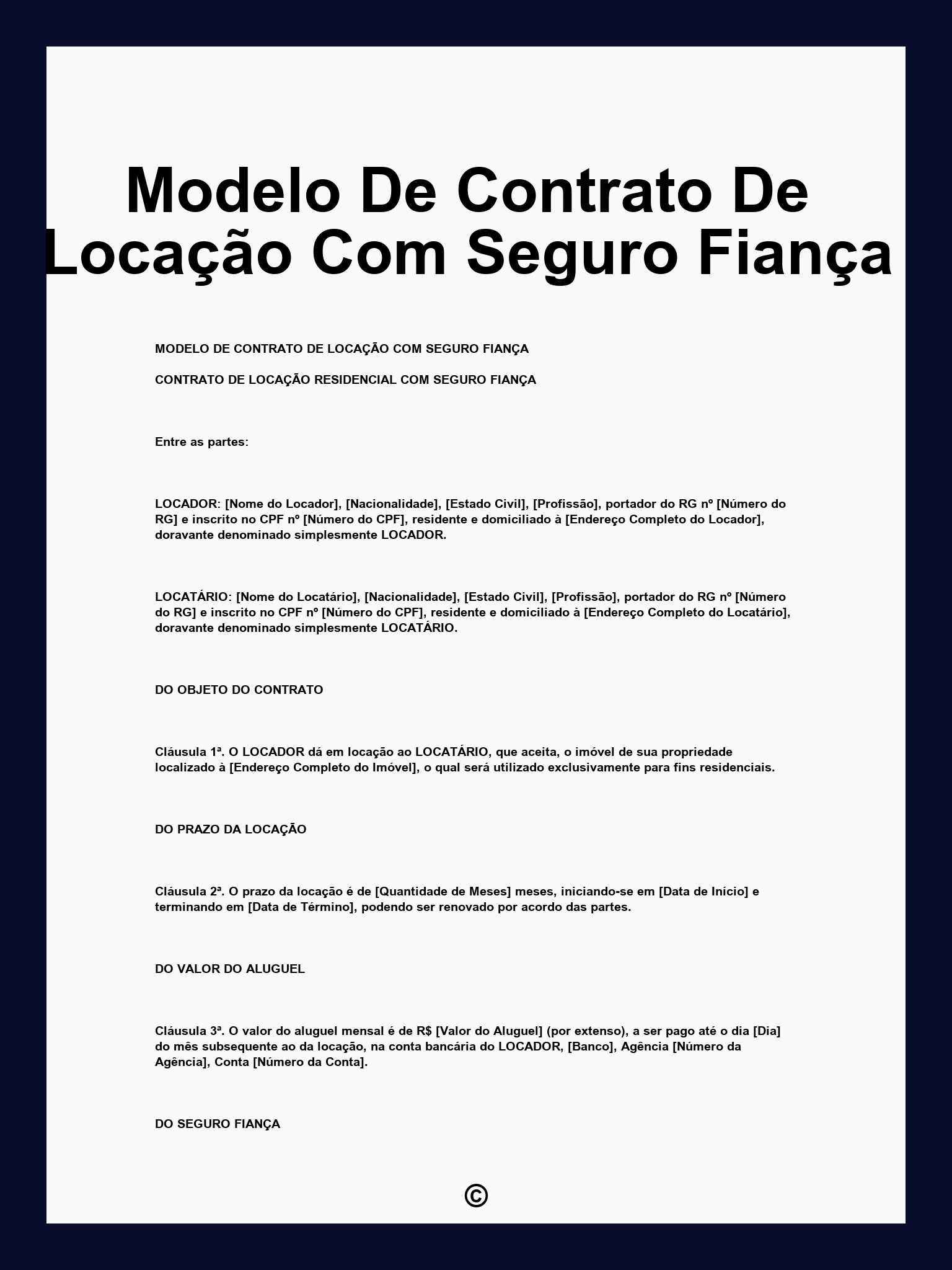 seguro fiança locatícia contrato de aluguel