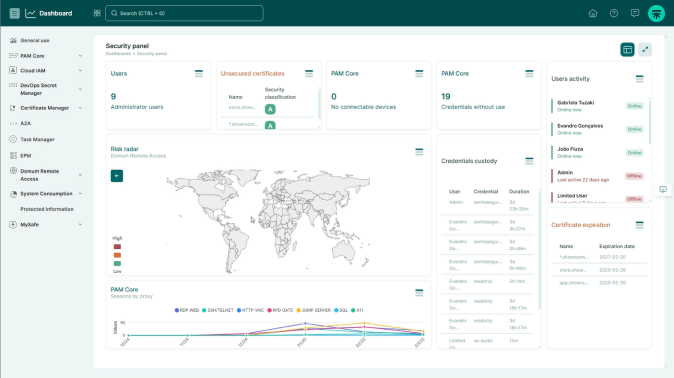 5 ideias de títulos:
1. Segura®: A Evolução do Gerenciamento de Acesso Privilegiado no Brasil.
2. Desvendando os Módulos da Plataforma Segura®: Do PAM Core ao Certificate Manager.
3. Como a Segura® Garante Conformidade com LGPD e Outras Regulamentações.
4. Implementação Rápida e Baixo TCO: Os Diferenciais da Solução Segura®.
5. Casos de Sucesso: Como Grandes Empresas Transformaram sua Segurança com Segura®.