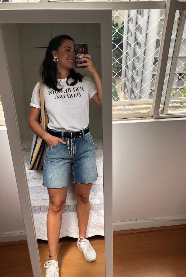 Bermuda jeans feminina (jorts)