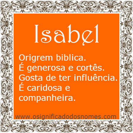 significado do nome isabel
