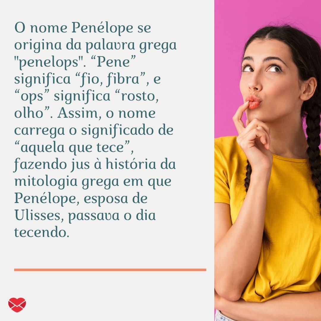 5 ideias de títulos:
1. O Significado Profundo do Nome Penélope: Origem e Simbolismo
2. Penélope: A História da Esposa de Ulisses e o Que o Nome Representa
3. Nomes Gregos Femininos: Explorando a Beleza e o Significado de Penélope
4. Apelidos Criativos para Penélope e Nomes Compostos Inspiradores
5. Penélope: Um Nome com História