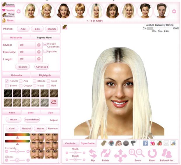 simular cor de cabelo