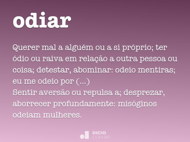 sinonimo de odiar