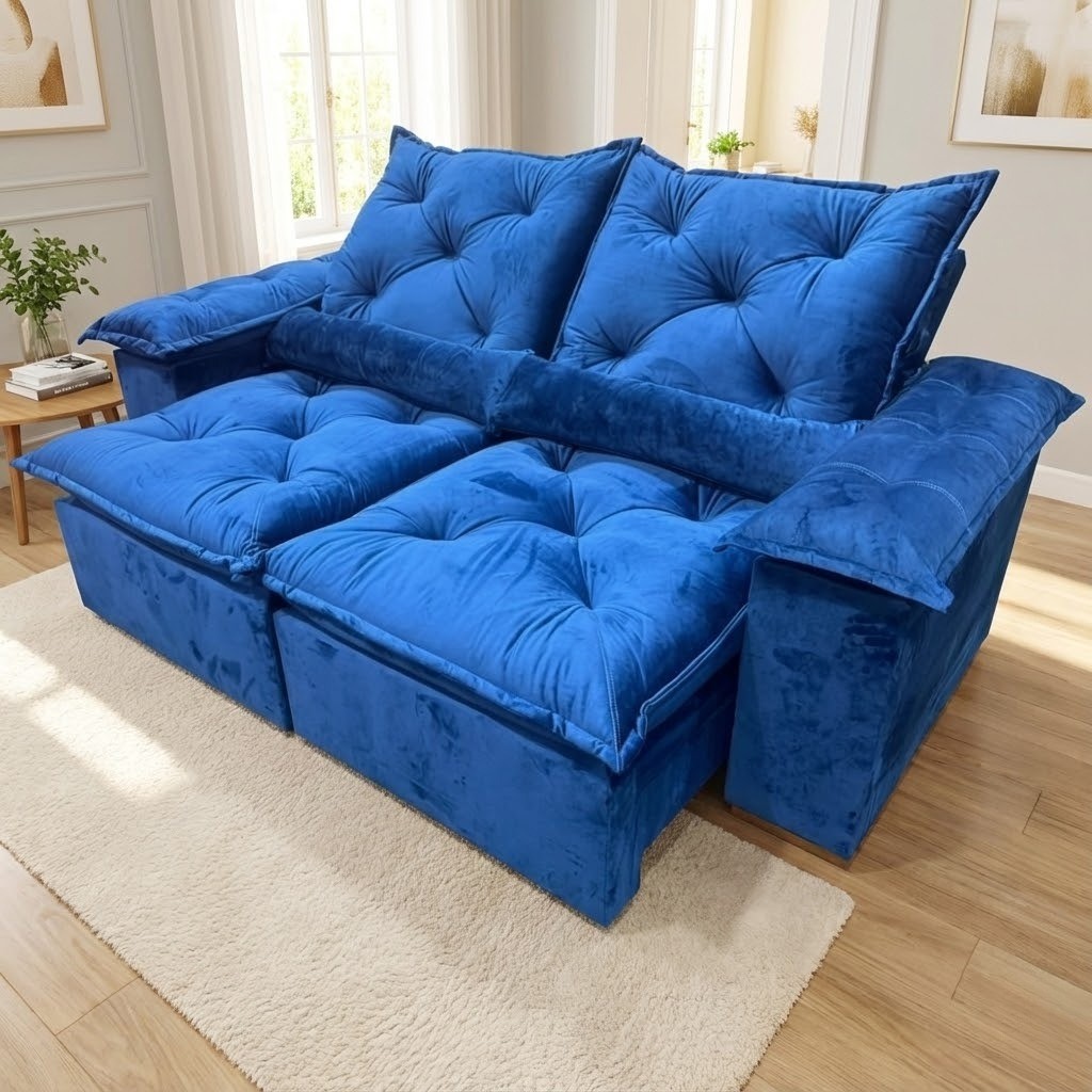 sofá cama azul