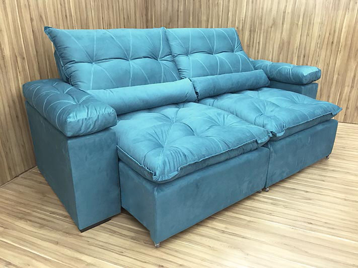 sofá azul turquesa
