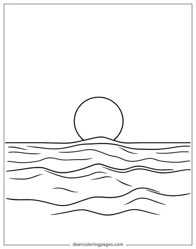sol realista para colorir