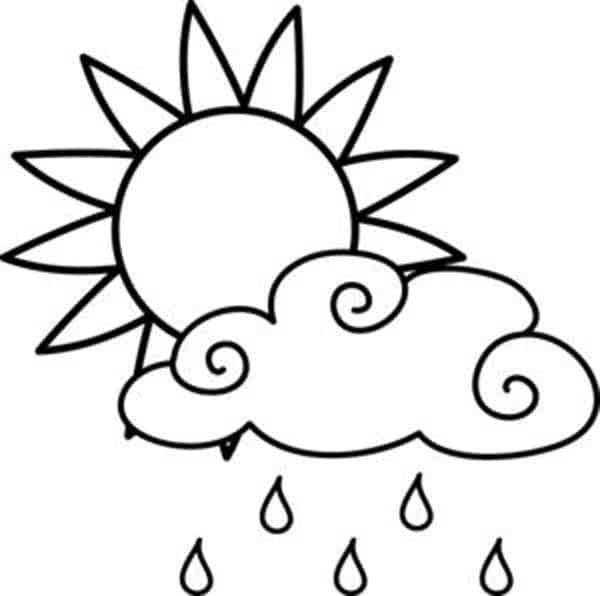 sol sorridente para colorir