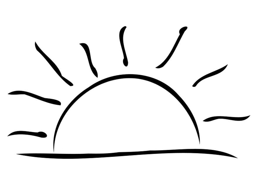 sol nas montanhas para colorir