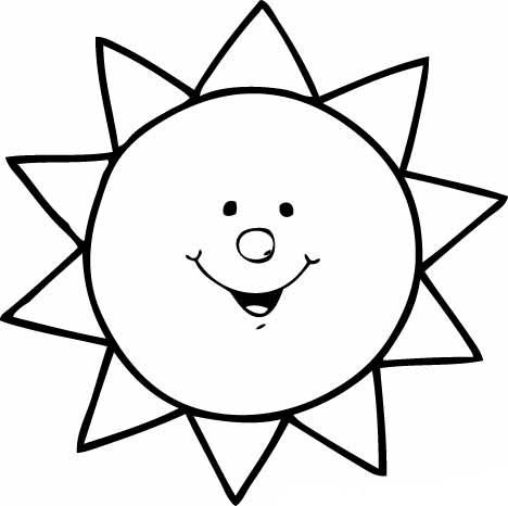 sol e nuvens para colorir