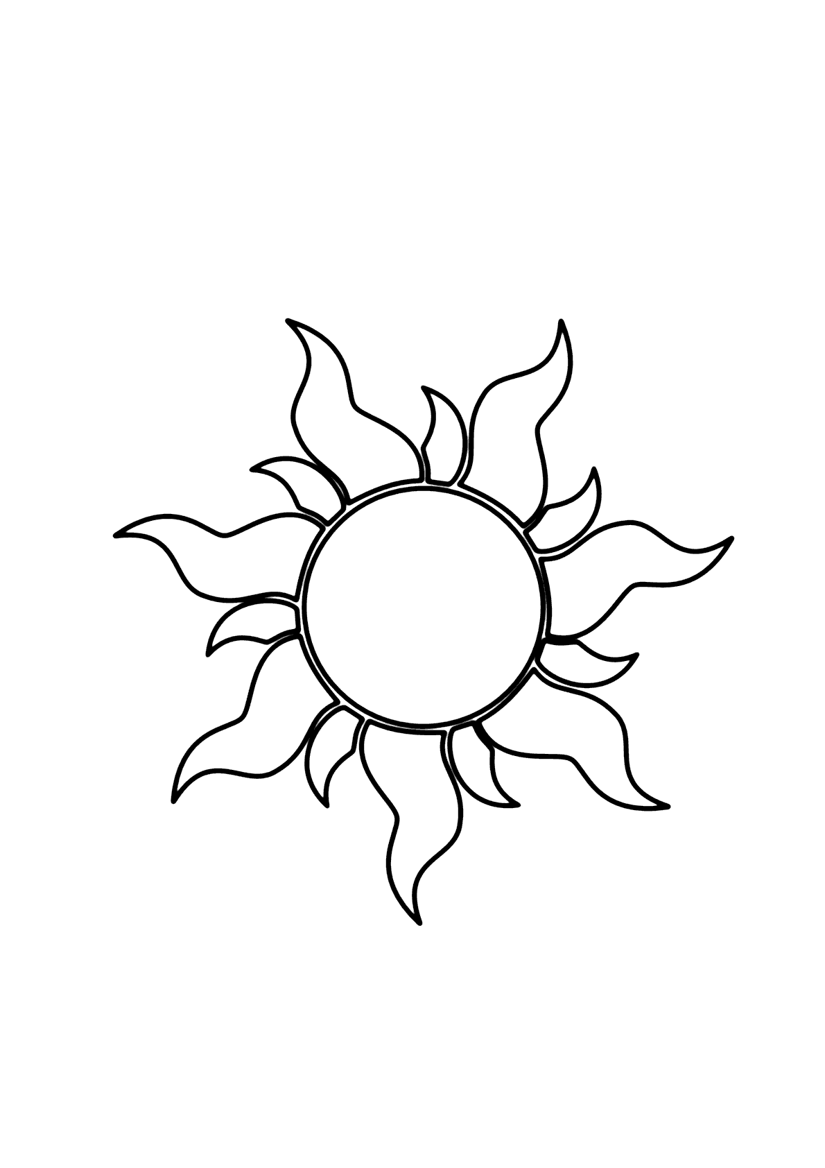 sol e arco-íris para colorir