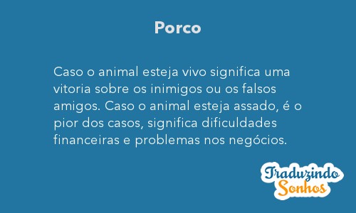 significado de sonhar com porco bebê