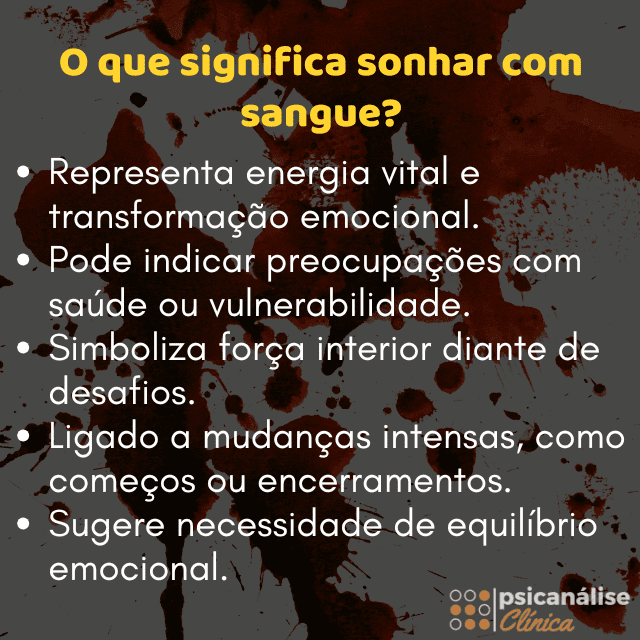 sonhar com sangue o que significa