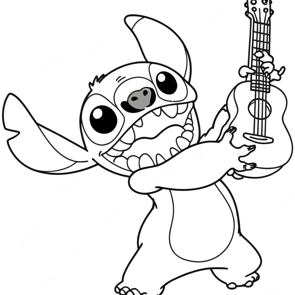 Stitch e Angel para colorir