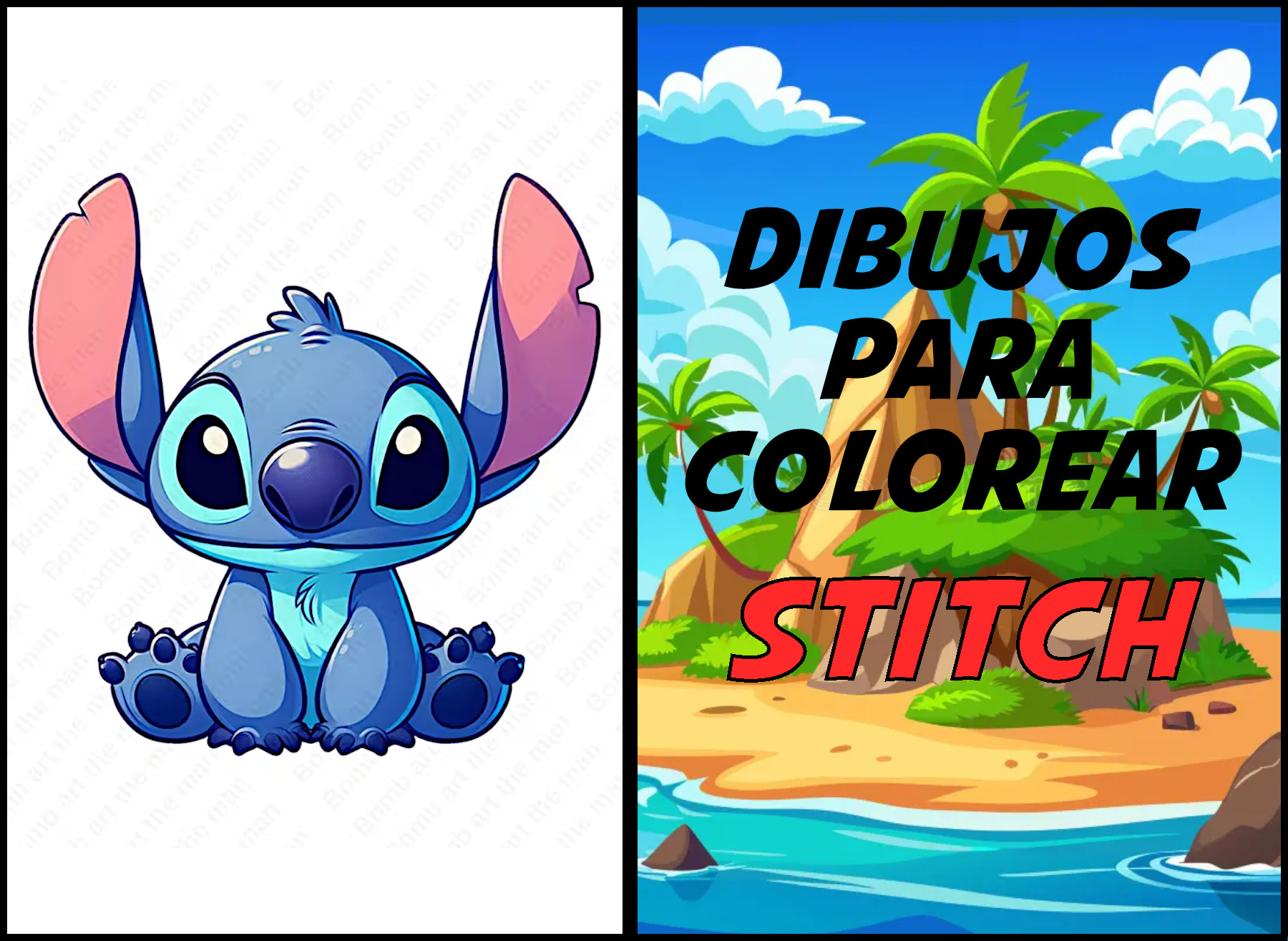stitch e angel para imprimir
