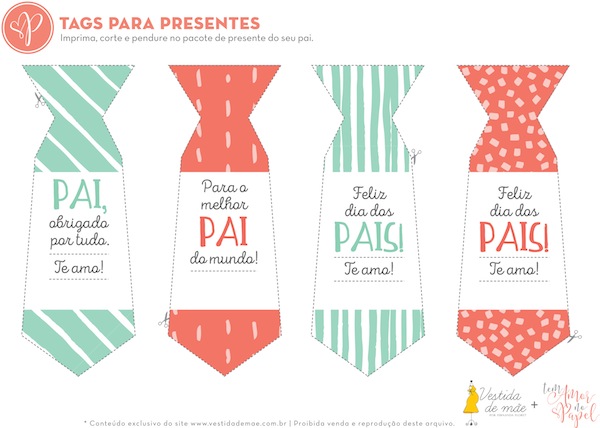 ideias criativas de tags personalizadas para o dia dos pais