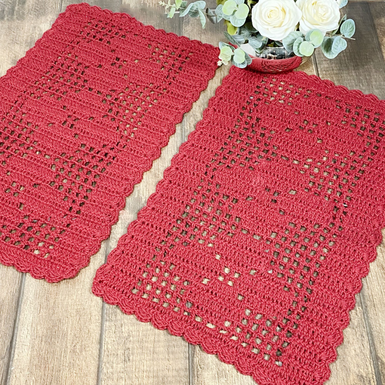 tapete de crochê quadrado