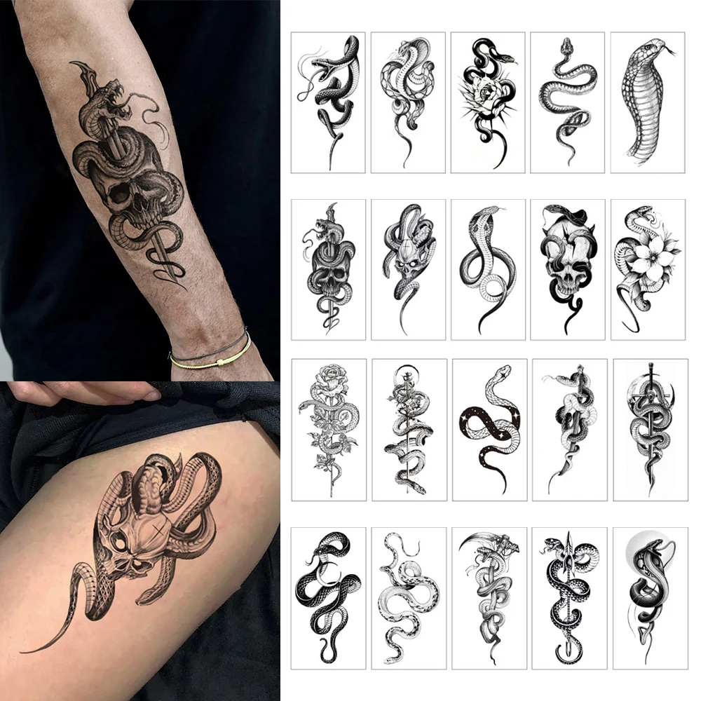 Tatuagens de Cobra e Flores: A União Perfeita de Força e Beleza