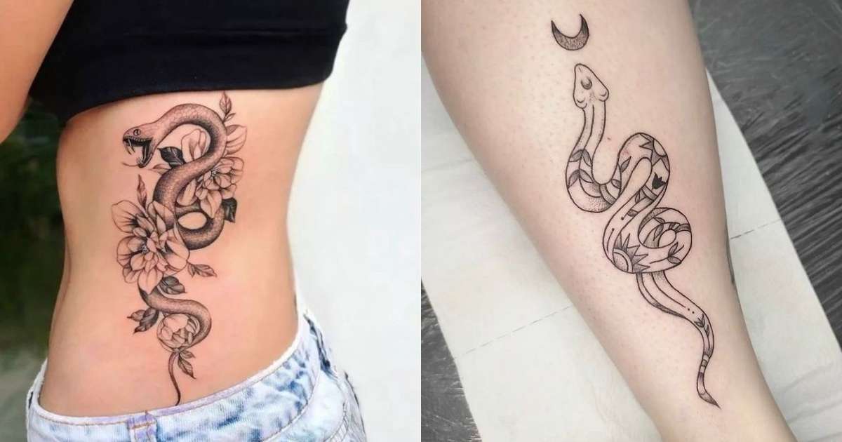 Tatuagens de Cobra e Flores: A União Perfeita de Força e Beleza